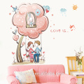 Warm bedroom wall stickers romantic lovers wall paper stickers